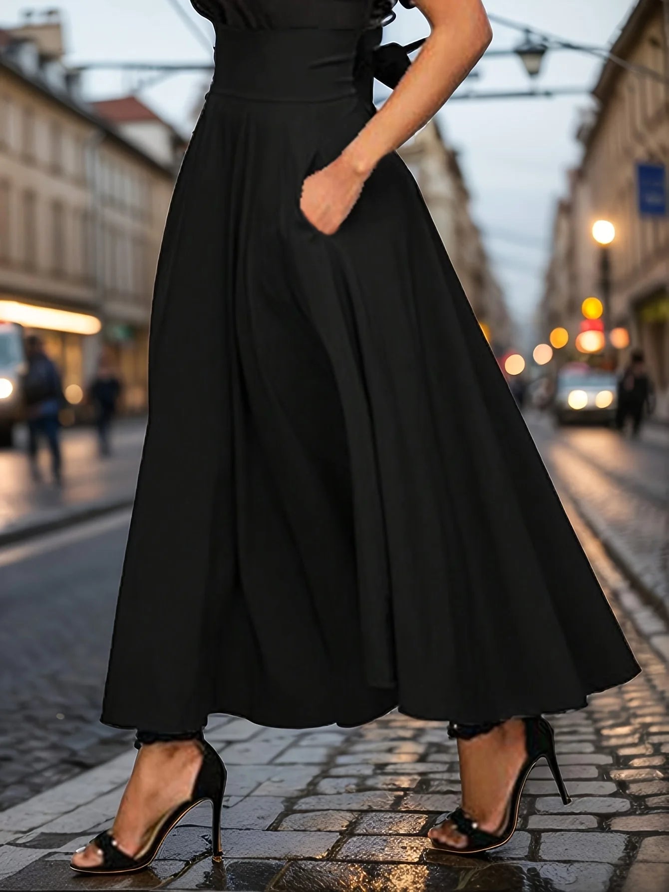 New In Dresses Solid Color A-line Skirts for Woman Clothing High Elastic Waist Long Skirt Women With Bow Elegant Women's Skirts
