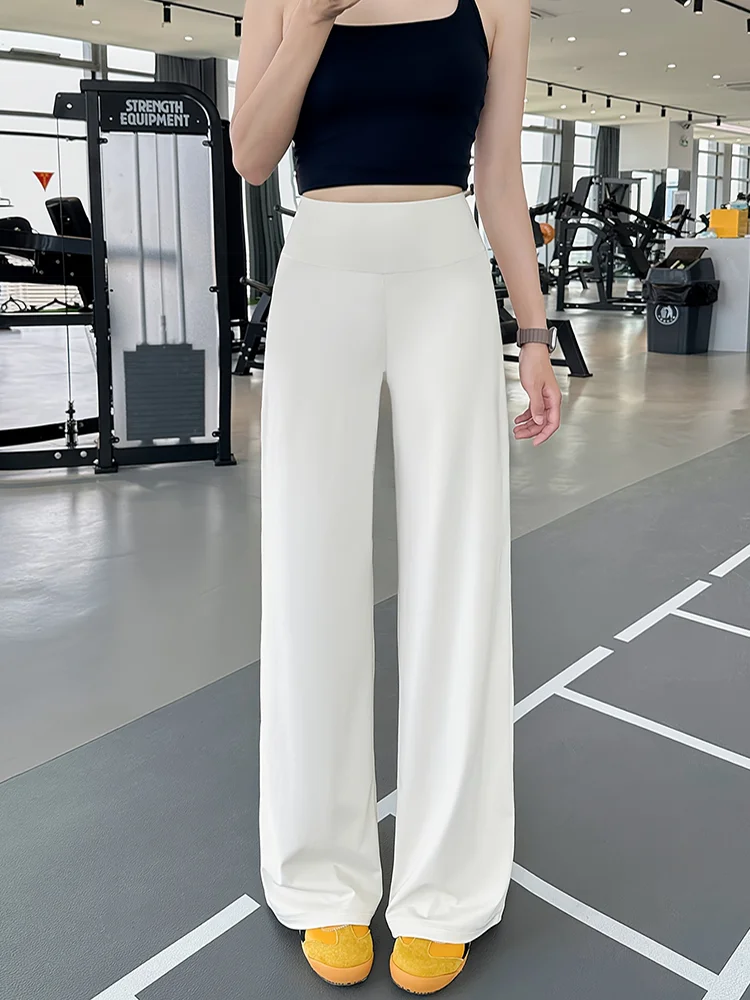 Summer and Spring Women's Loose Straight Wide-Leg Pants, Casual Sports Yoga Pants, High-Waisted Slimming and Versatile Long Pant