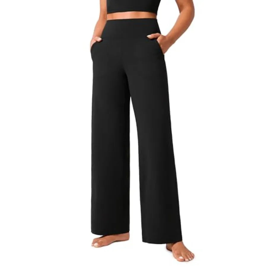 CRZ YOGA Butterlift Wide Leg Pants Pockets 29"/31"/33" - High Waisted Yoga Lounge Buttery Soft Comfy Casual Womens
