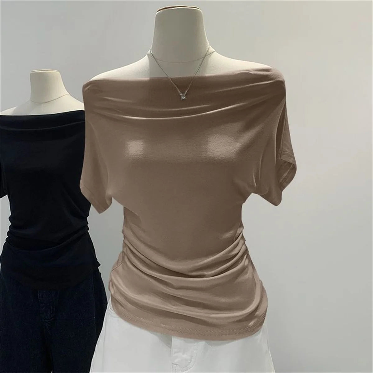 Summer Women's Slim Fit Multi Style Casual Fashion Short Sleeved T-shirt Basic Versatile Breathable Plus Size Shirt Top