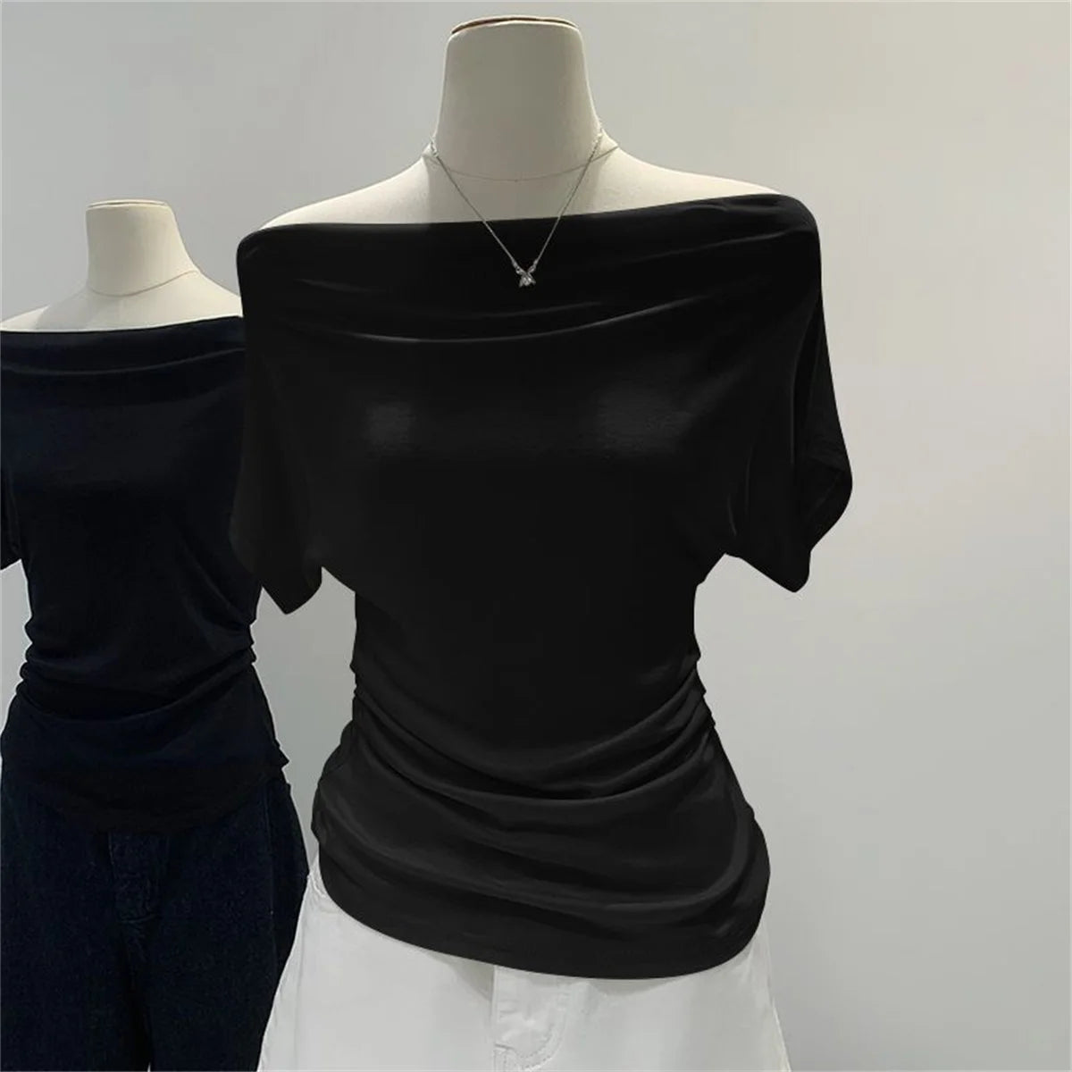 Summer Women's Slim Fit Multi Style Casual Fashion Short Sleeved T-shirt Basic Versatile Breathable Plus Size Shirt Top