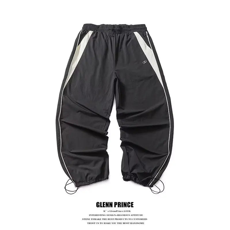 Retro Side Stripe Bowknot Wide Leg Pants Women High Waist Casual Sports Trousers Harajuku Cargo Pants Streetwear Hip Hop Joggers