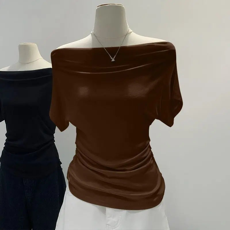 Summer Women's Slim Fit Multi Style Casual Fashion Short Sleeved T-shirt Basic Versatile Breathable Plus Size Shirt Top