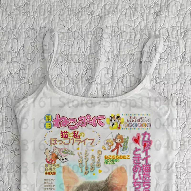 Crop Tops Y2k Top Women Aesthetic Gothic Clothes Women Summer Tanks & Camis Vintage Clothing Emo Harajuku Shoujo Girl Style 90s
