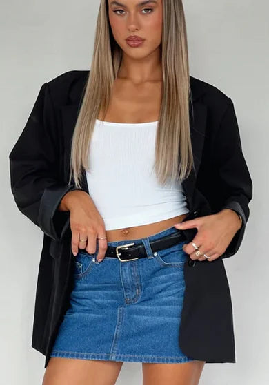 Women Denim Skirts Solid Color Bodycon Jeans Skirts Summer Casual Mini Skirts Streetwear