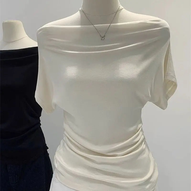 Summer Women's Slim Fit Multi Style Casual Fashion Short Sleeved T-shirt Basic Versatile Breathable Plus Size Shirt Top