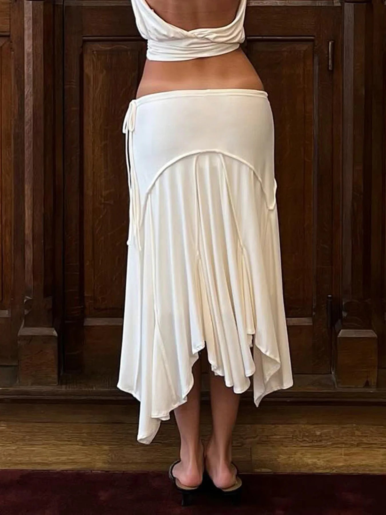 Casual Solid Low-waist Pleated Skirt Women Fashion Irregular Midi Skirts 2026 Summer Beach Streetwear Vacation Short Dress Y2K