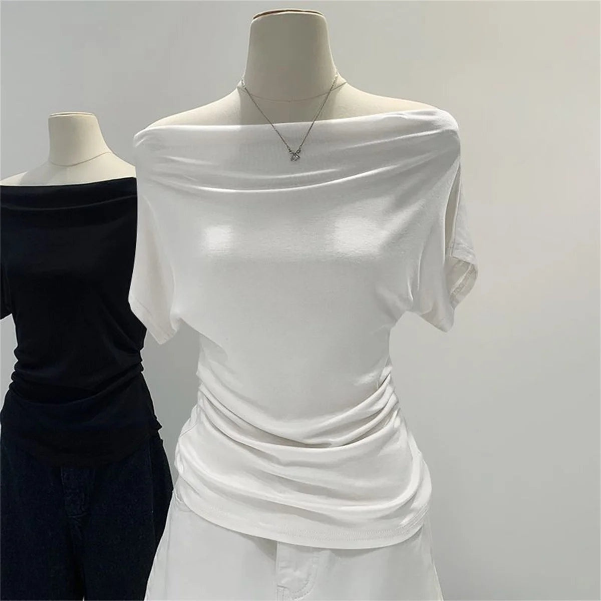 Summer Women's Slim Fit Multi Style Casual Fashion Short Sleeved T-shirt Basic Versatile Breathable Plus Size Shirt Top