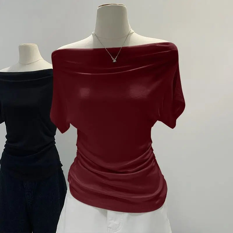 Summer Women's Slim Fit Multi Style Casual Fashion Short Sleeved T-shirt Basic Versatile Breathable Plus Size Shirt Top